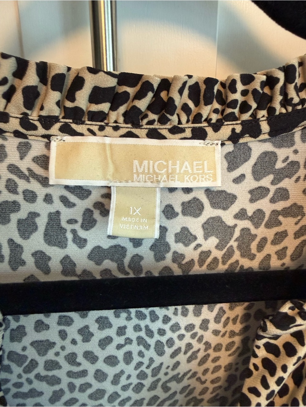 Michael Kors Beige and Black Leopard Print Dress - Picture 2 of 4